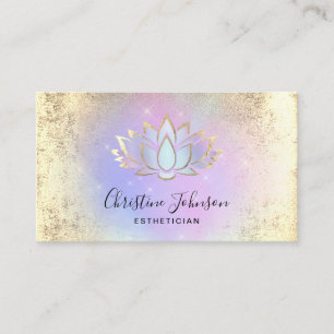 Pastel paarse Lotus logo Visitekaartje