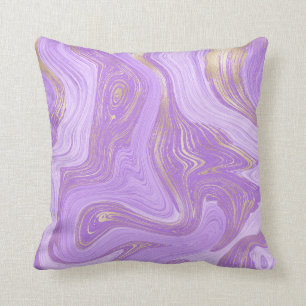 Pastel Paarse Marmer met Gouden textuur lavendel Kussen