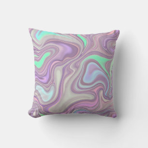 Pastel Paarse Marmer Spiraalpatroon Kussen