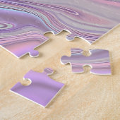 Pastel Paarse Marmer Spiraalpatroon Legpuzzel (Zijkant)
