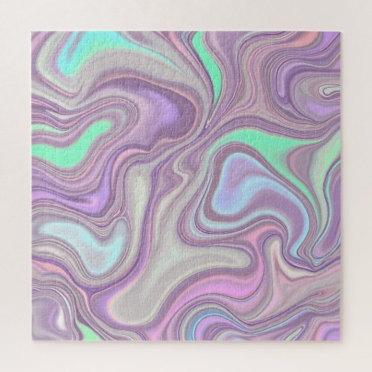 Pastel Paarse Marmer Spiraalpatroon Legpuzzel (Verticaal)