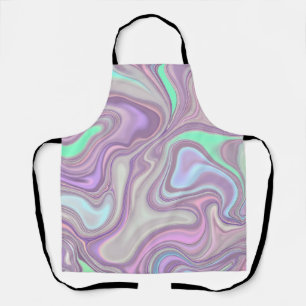 Pastel Paarse Marmer Spiraalpatroon Schort