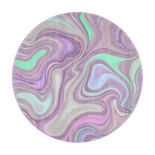 Pastel Paarse Marmer Spiraalpatroon Snijplank