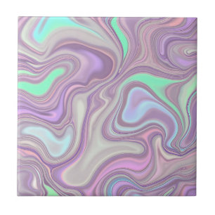 Pastel Paarse Marmer Spiraalpatroon Tegeltje