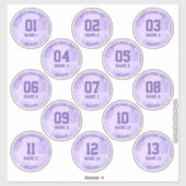 Pastel paarse meisjesvoetbal verjaardagsfeestje gu sticker (Vel)