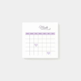 Pastel Paarse minimalistische romantische maandpla Post-it® Notes