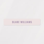Pastel Paarse Modern Girls Name School Labels (Design 1)