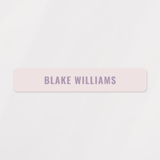 Pastel Paarse Modern Girls Name School Labels (Design 1)