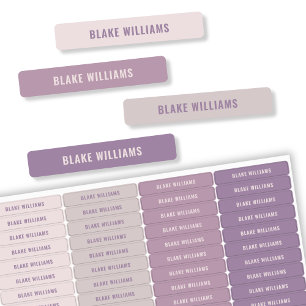 Pastel Paarse Modern Girls Name School Labels