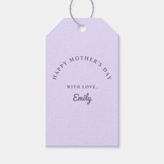 Pastel Paarse Moederdag Cadeaulabel