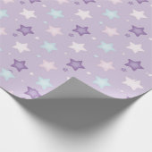 Pastel Paarse multicolorstars Cadeaupapier (Hoek)