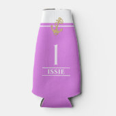 Pastel Paarse Nautische Monogrammed Flessenkoeler Flesjeskoeler (Voorkant)