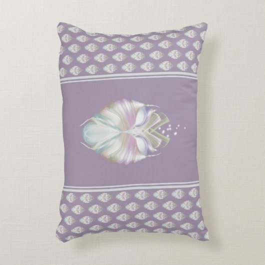 Pastel Paarse Oracle Owl Accent Kussen (Voorkant(Verticaal))