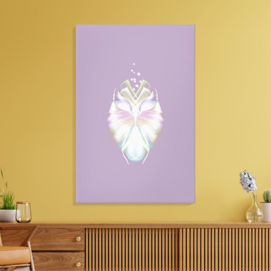 Pastel Paarse Oracle Owl Canvas Afdruk (Insitu (Woonkamer))
