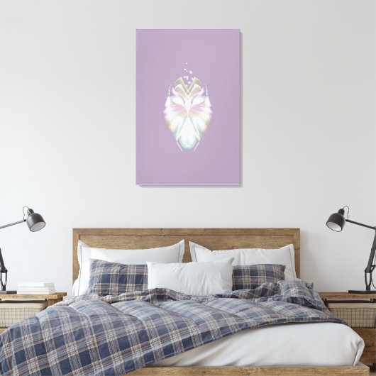 Pastel Paarse Oracle Owl Canvas Afdruk (Insitu (Slaapkamer))