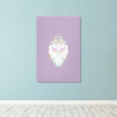 Pastel Paarse Oracle Owl Canvas Afdruk (Insitu (Houten vloer))