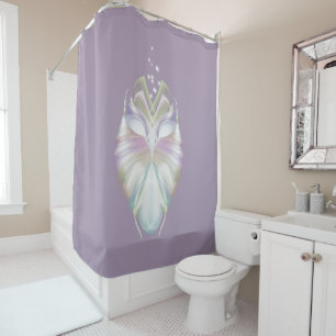 Pastel Paarse Oracle Owl Douchegordijn