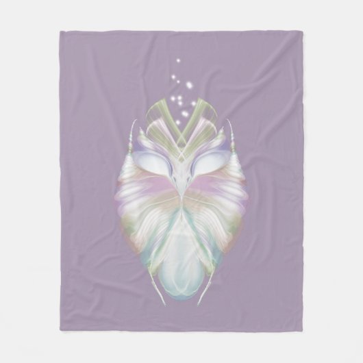 Pastel Paarse Oracle Owl Fleece Deken (Voorkant)