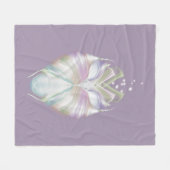 Pastel Paarse Oracle Owl Fleece Deken (Voorkant (Horizontaal))