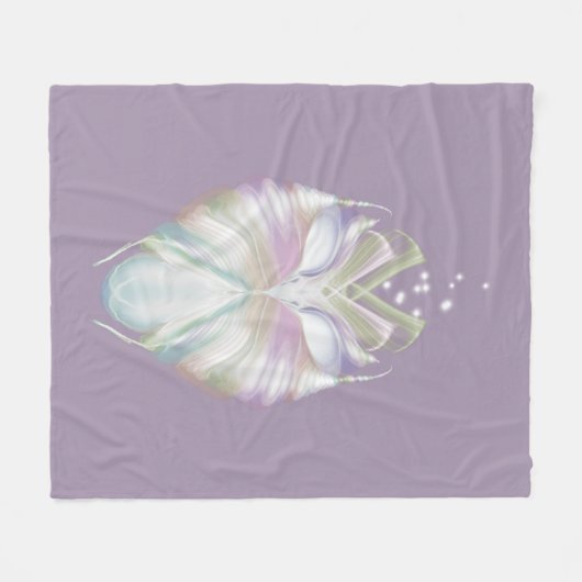 Pastel Paarse Oracle Owl Fleece Deken (Voorkant (Horizontaal))