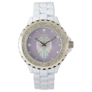 Pastel Paarse Oracle Owl Horloge