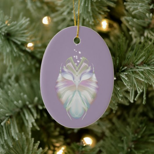 Pastel Paarse Oracle Owl Keramisch Ornament (Boom)