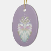 Pastel Paarse Oracle Owl Keramisch Ornament (Links)