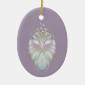 Pastel Paarse Oracle Owl Keramisch Ornament (Voorkant)