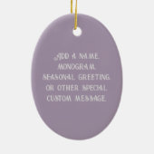 Pastel Paarse Oracle Owl Keramisch Ornament (Achterkant)