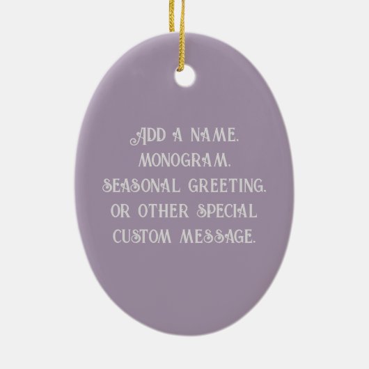 Pastel Paarse Oracle Owl Keramisch Ornament (Achterkant)