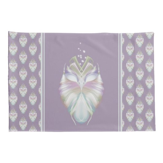 Pastel Paarse Oracle Owl Kussensloop (Achterkant-Rechts)