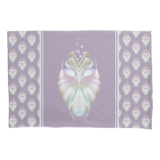 Pastel Paarse Oracle Owl Kussensloop (Voorkant-Links)