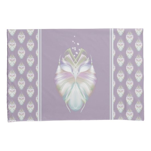 Pastel Paarse Oracle Owl Kussensloop (Voorkant-Rechts)