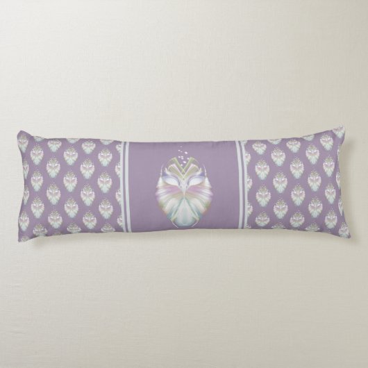Pastel Paarse Oracle Owl Lichaamskussen (Achterkant)
