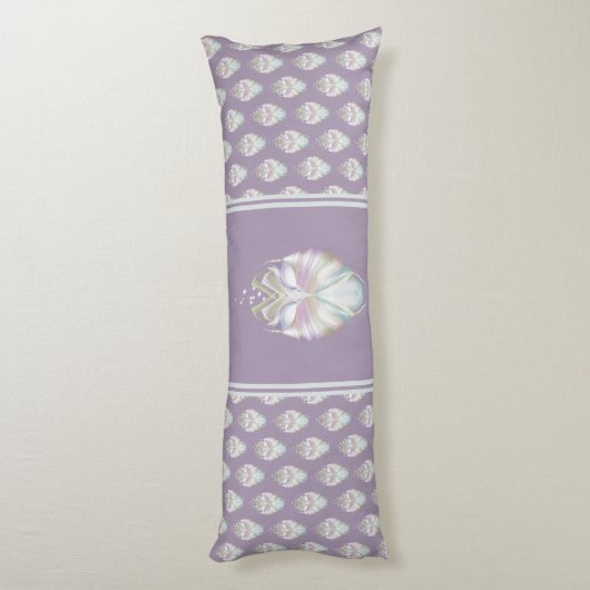 Pastel Paarse Oracle Owl Lichaamskussen (Achterkant (Verticaal))