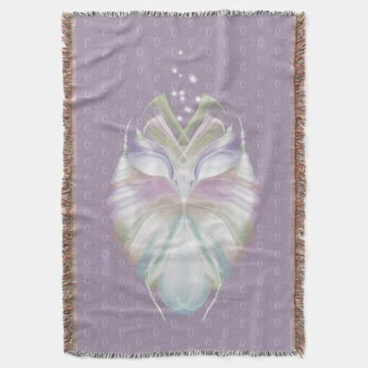 Pastel Paarse Oracle Owl Monogram Deken (Voorkant Verticaal)