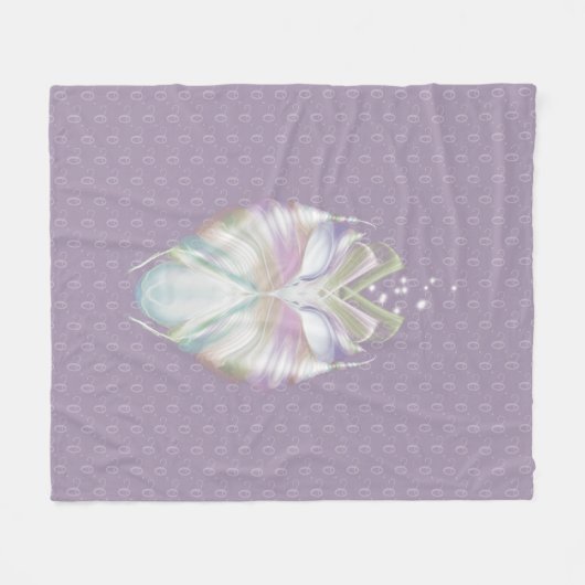 Pastel Paarse Oracle Owl Monogram Fleece Deken (Voorkant (Horizontaal))