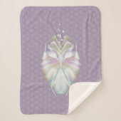 Pastel Paarse Oracle Owl Monogram Sherpa Deken (Voorkant)