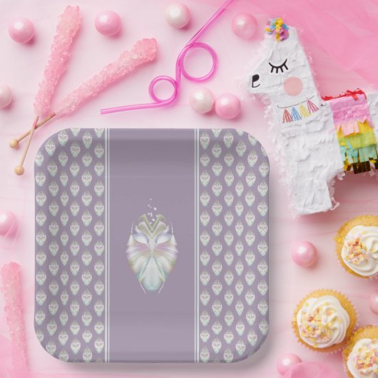 Pastel Paarse Oracle Owl Papieren Bordje (Feest)