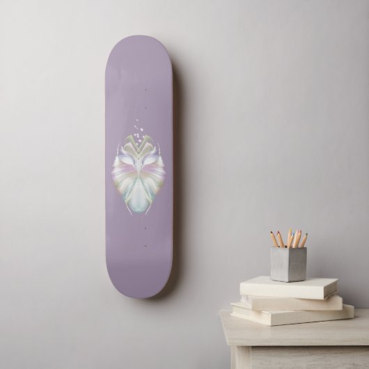 Pastel Paarse Oracle Owl Persoonlijk Skateboard (Muurkunst)