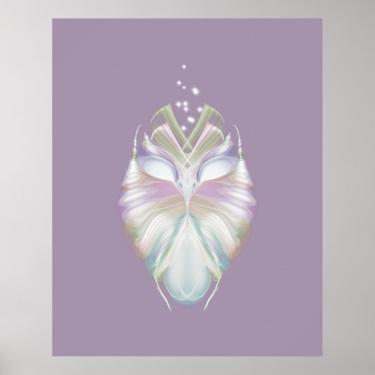 Pastel Paarse Oracle Owl Poster (Voorkant)
