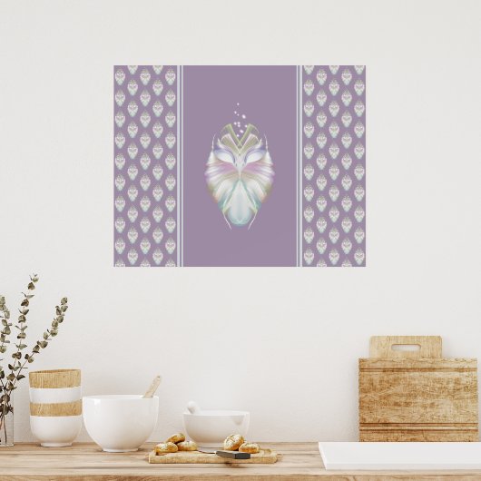 Pastel Paarse Oracle Owl Poster (Keuken)