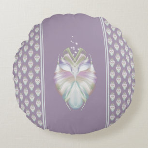 Pastel Paarse Oracle Owl Rond Kussen