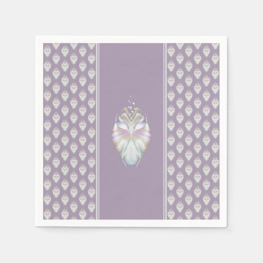 Pastel Paarse Oracle Owl Servet (Voorkant)