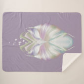Pastel Paarse Oracle Owl Sherpa Deken (Voorkant (horizontaal))