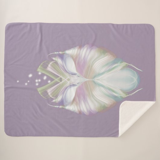 Pastel Paarse Oracle Owl Sherpa Deken (Voorkant (horizontaal))