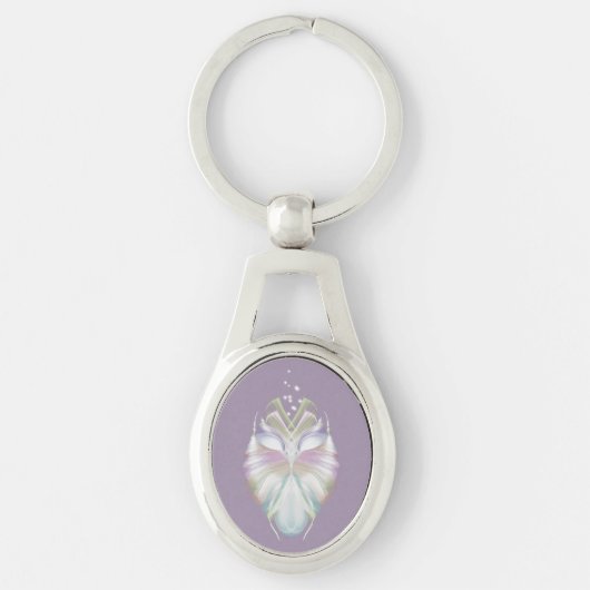 Pastel Paarse Oracle Owl Sleutelhanger (Voorkant)