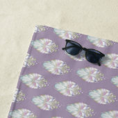 Pastel Paarse Oracle Owl Strandlaken (In situ)