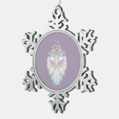 Pastel Paarse Oracle Owl Tin Sneeuwvlok Ornament (Rechts)