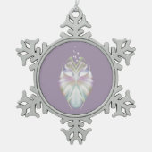 Pastel Paarse Oracle Owl Tin Sneeuwvlok Ornament (Voorkant)
